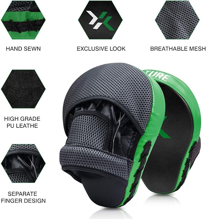 Boxing and MMA Punching Mitts - Hook & Jab Pads, Focus Punch Mitts, Target Focus Pads, and Kick Shield for Muay Thai Training