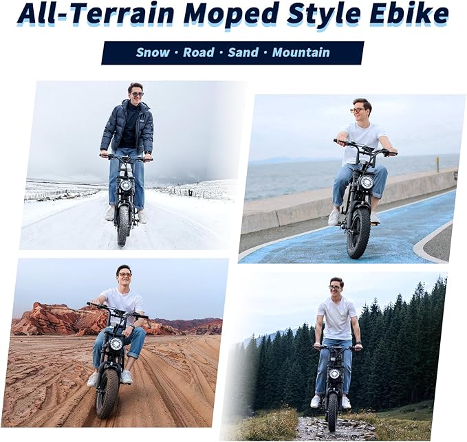 Electric Bike for Adults, Fat Tire EBike, 36V 10.4Ah Removable Battery, 500W Upgrade Motor, 20MPH Commuter Bike, V8 Mini Electric Bicycle for Mountains, Snow, Sand, Road