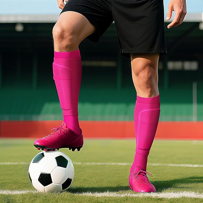 XZQTIVE Soccer Shin Guards with Shin Sleeves and Soccer Socks, Football Shin Pads Set for Kids Youth and Adult