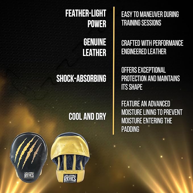 CLETO REYES Boxing Punching Mitts, Focus Sparring Striking Training Punch Pads, MMA, Kickboxing, Muay Thai, Leather