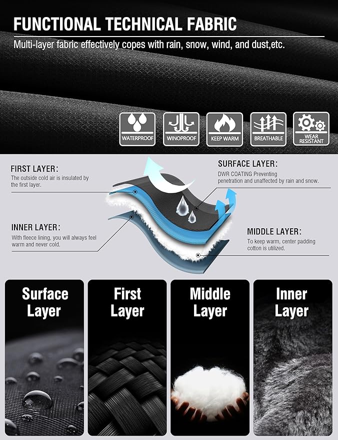 Rapoo Men's Winter Ski Snow Jacket Mountain Waterproof Windproof Rain Jacket