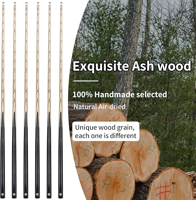 Kmise Pool Cue Sticks, 41"/57??58" Hardwood Pool Cue Set of 4/6/8, 13OZ/20OZ with 13/10 MM Brass Tips, Table Billiard Cue Stick for Bar, Home, Billiard Room