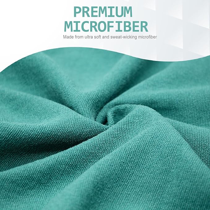 Eunzel 2 Pack Hot Yoga Towel with Grip Dot, Non Slip Yoga Mat Towe Sweat Absorbent Towel for Hot Yoga,Bikram, Pilates and Fitness 72" x 24", Dark Cyan/Steel Blue