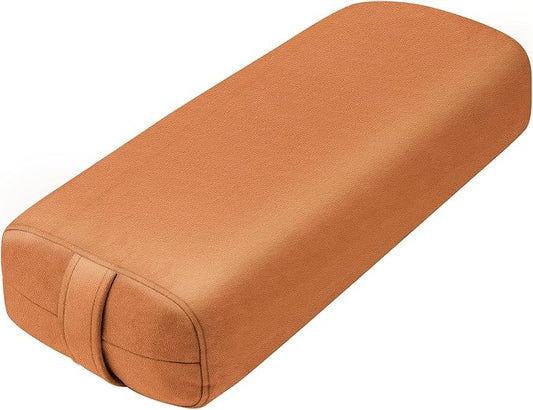 Premium Crushed Sponge Yoga Bolster Pillow for Yin Yoga, Restorative & Meditation - Rectangular Cushion