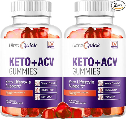 (2 Pack) Ultra Quick Keto ACV Gummies Weight Loss, Ultra Quick Keto ACV Gummies, UltraQuick Keto ACV Gummies, UltraQuick Keto Plus ACV Support Gummies, Ultra Quick Weight Loss Gummies for 2 Months