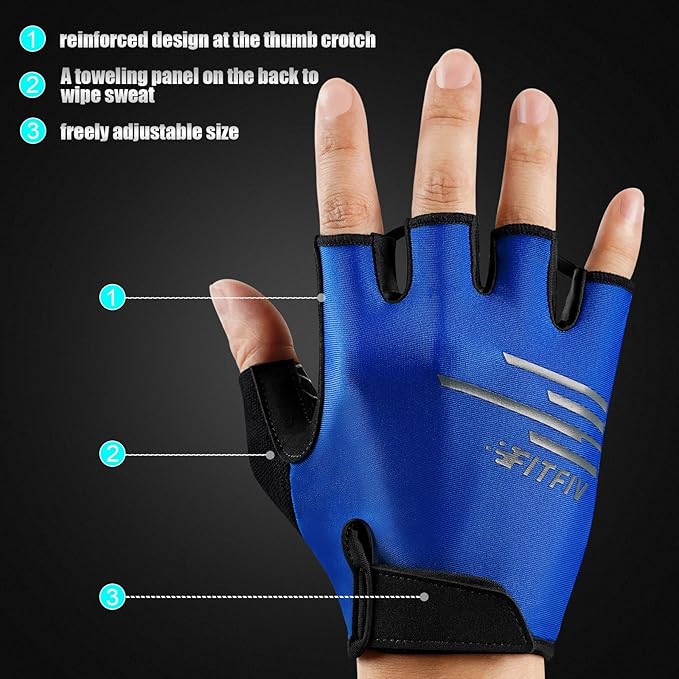 Cycling Gloves Bike Gloves for Men/Women Half Finger Biking Gloves Exercise Workout Gloves Suitable for Outdoor Sports, Gym, Weight Lifting, Rowing and Motorcycle