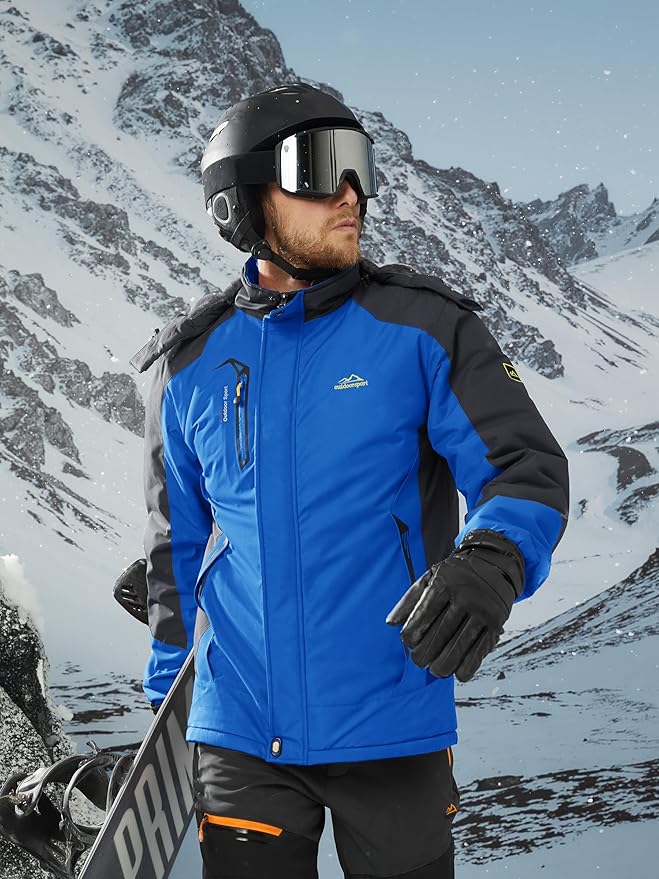 TACVASEN Winter Jacket Men's Water-Resistant Fleece Jacket Snow Ski Jacket Military Tactical Jacket Coat Parka Hood Raincoat