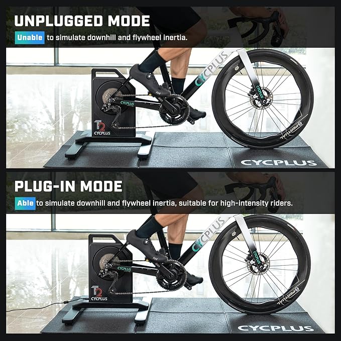 CYCPLUS T2H Smart Bike Trainer - 2200W Brushless Motor, 20% Gradient Simulator, BLE/ANT+ Dual Mode, Virtual Shifting Ready, Triple Silent Design with Dual Cooling Fans
