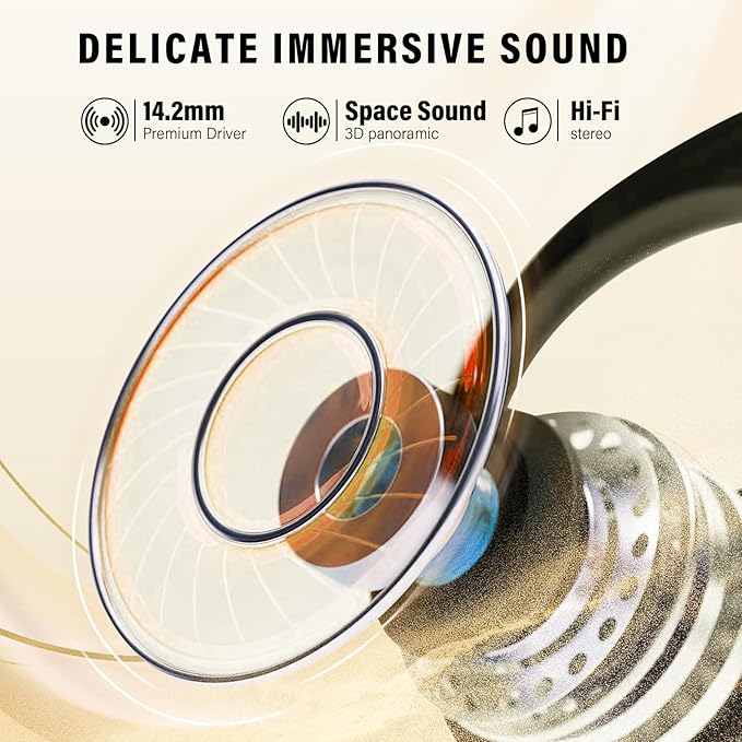 Open Ear Headphones, Bluetooth 5.4 Headphones Sports, Premium Sound with HD Mic Wireless Earbuds, 48H Playtime LED Power Display Ear Buds, IPX7 Lightweight Comfort Earphones for Running, Pink