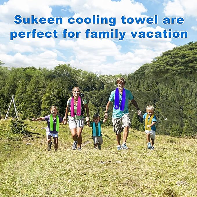 Sukkeen Cooling Towel (40"x12"), Soft Breathable Chilly Microfiber Towel for Yoga, Sports & More Activities