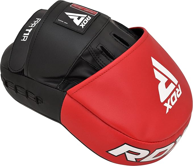 RDX Boxing Pads Focus Mitts, Maya Hide Leather Curved Hook and Jab Target Hand Pads, Great for MMA, Kickboxing, Martial Arts, Muay Thai, Karate Training, Padded Punching, Coaching Strike Shield