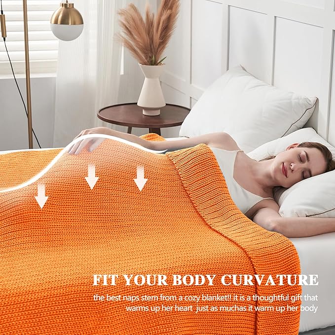 L'AGRATY Knitted Weighted Blanket - 50"x60" 10lbs Cooling Chunky Knit Heavy Blanket for Adults Braided Crochet Throw Thick Cable Yarn Knit Decorative No Beads Evenly Weighted Machine Washable