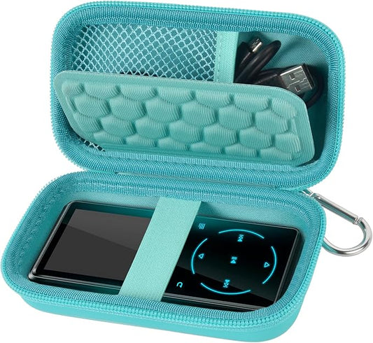 MP3 & MP4 Player Case for SOULCKER/G.G.Martinsen/Grtdhx/iPod Nano/Sandisk Music Player/Sony NW-A45 and Other Music Players with Bluetooth. Fit for Earbuds, USB Cable, Memory Card - Green