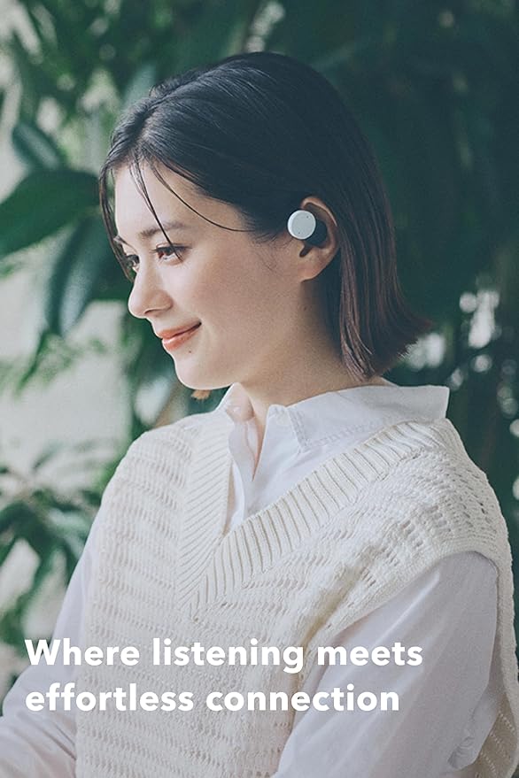 nwm DOTS Wireless On-Ear Speakers (Open Ear Earphones) Sound Leakage suppressed (PSZ Technology - Bone Conduction Alternative) with Optimal Microphone Function Designed in Japan | Moss Green