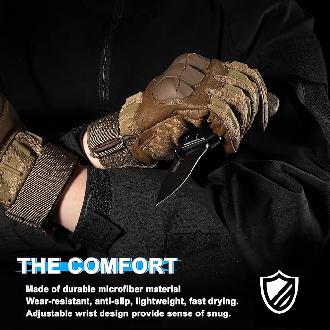 WTACTFUL Rubber Guard Tactical Gloves for Men Touchscreen Airsoft Motorcycle Hunting Outdoor