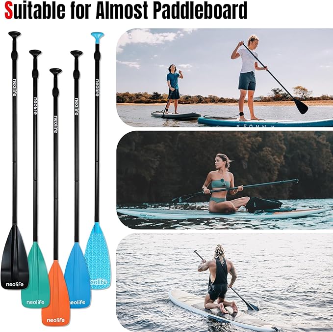 SUP Paddleboard Paddle with Aluminum Shaft and Nylon Blade, Lightweight Stand Up Paddle Board Oars, Adjustable170-210 cm/68-84 inch