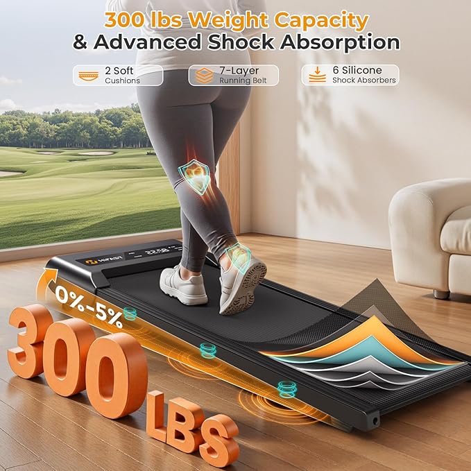 Walking Pad Treadmill, 3 in 1 Foldable Under Desk Treadmills for Home Office, Small Walking Pad with Incline Handle Bar, 300lbs Capacity 2.5HP Portable Running Machine with APP Remote Control