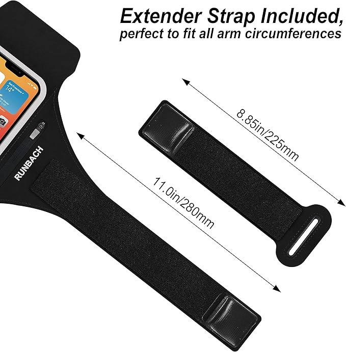 Armband for Samsung Galaxy S25 Ultra/S24 Ultra/S23 Ultra/S22 Ultra/S21 Ultra/S20 Ultra/S25+/S24+/S23+/S22+/S21+/S20+/S10+/S9+/S8+, with Zipper Pocket for for Galaxy Buds (Black)