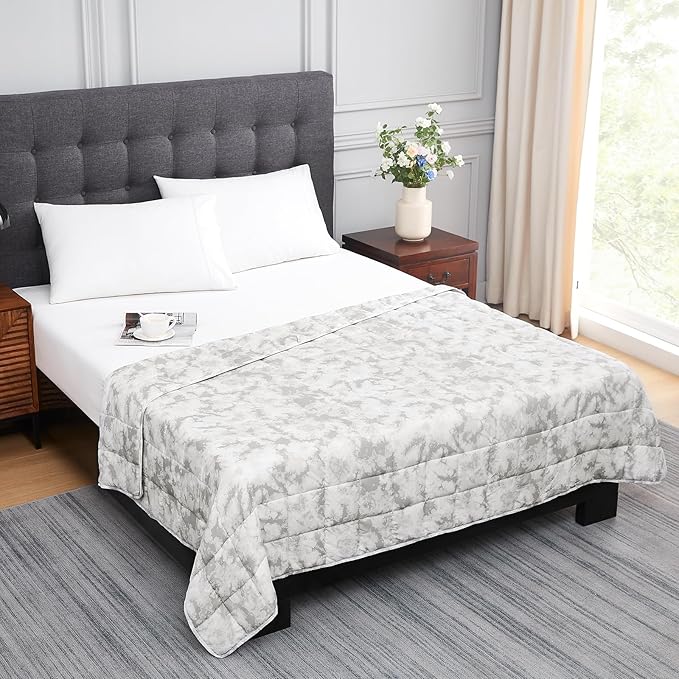 L'AGRATY Weighted Blanket - 60"x80" 20lbs Cooling Breathable Heavy Blanket Microfiber Material with Glass Beads for Adult All-Season Summer Fall Winter Soft Thick Comfort