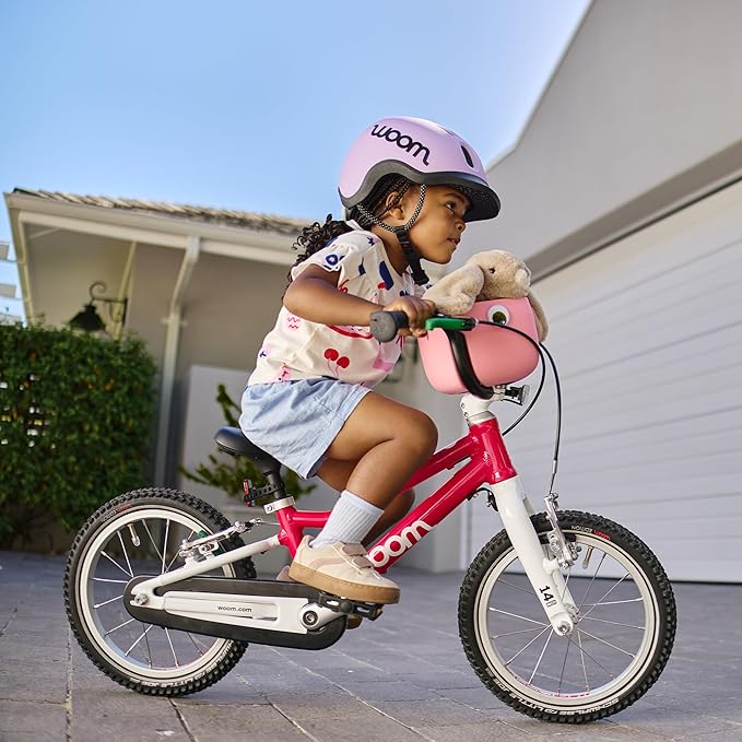 woom GO 2 Bicycle for Children 3 to 4.5 Years Old, 14-Inch Lightweight Bike with Handbrake, Steering Limiter & Chainguard for Boys & Girls - Red
