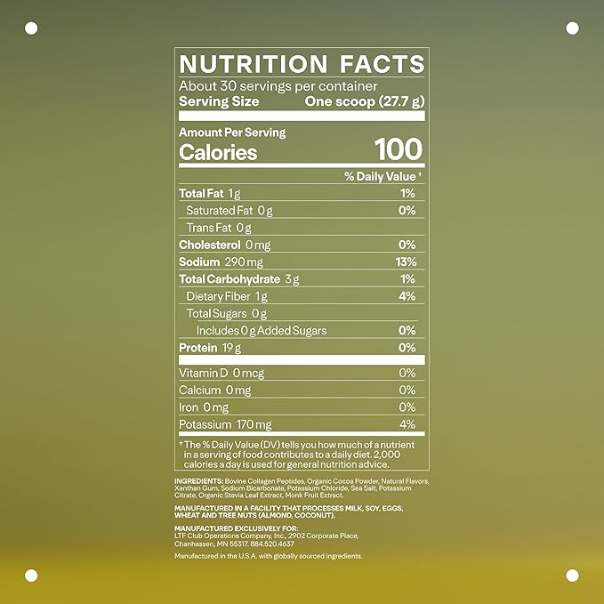 LTH Prime Collagen Peptides - Trusted by Life Time Fitness Members - Collagen Powder for Digestive Health - Supports Healthy Joints, Hair & Skin - from Grass-Fed Cows - Chocolate - 30 Servings