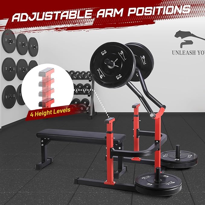 Chest Press Machine, Weight Bench Press Machine, Adjustable Flat Incline Bench with Independent Converging Arms, Multifunctional Bench Press Rack for Home Gym Equipment