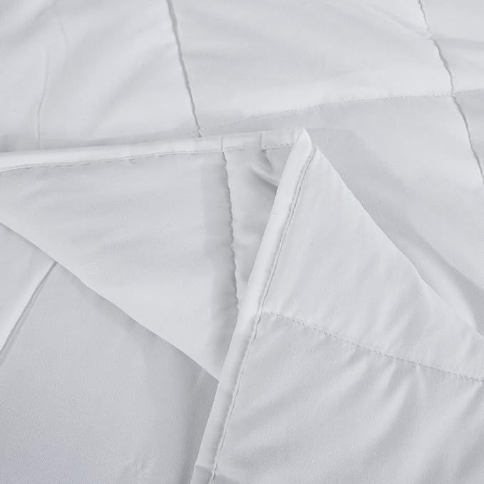 L'AGRATY Weighted Blanket - 60"x80" 15lbs Cooling Breathable Heavy Blanket Microfiber Material with Glass Beads for Adult All-Season Summer Fall Winter Soft Thick Comfort