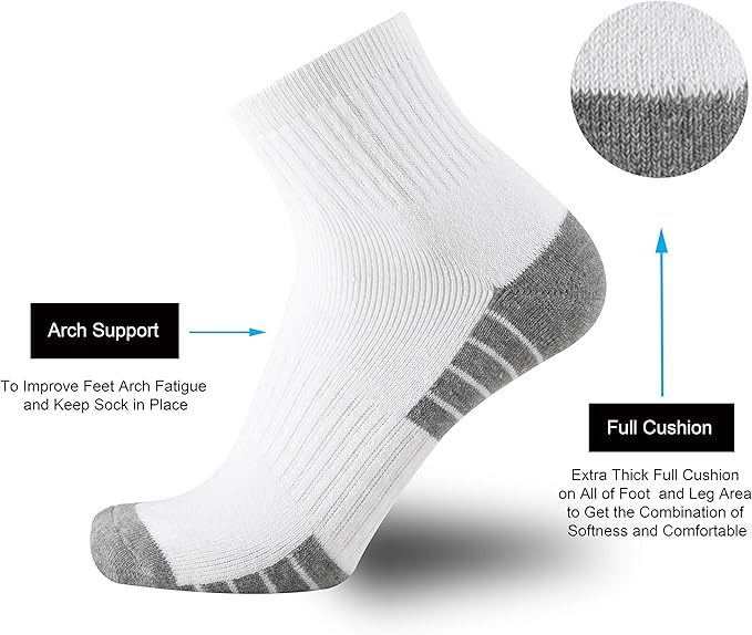 ONKE Max Full Cushion Low Cut Quarter Socks for Men Athletic Running Training Work Thick Warm Moisture Control Anti Blister