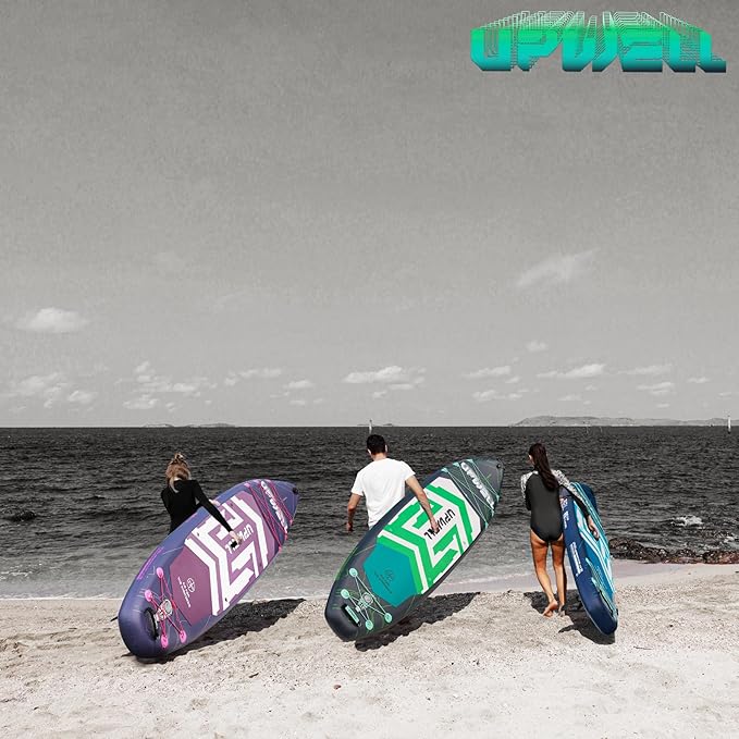 UPWELL 11'6"×35" Extra Wide Inflatable Paddle Board, Stand Up Paddle Board for Youth & Adults, Stable Design, Premium SUP Accessories, 120L Backpack, 10L Dry Bag, Paddle, Leash, Hand Pump, US Fins