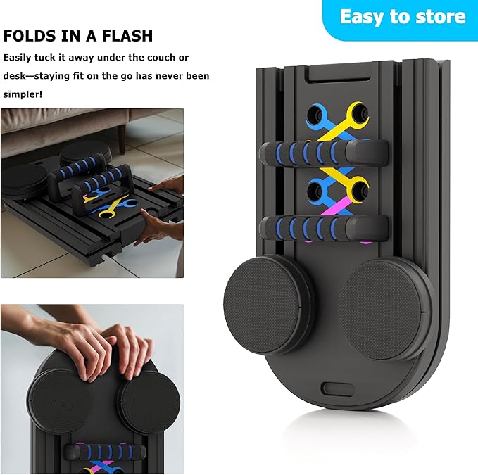 Pilates Board, 6 in 1 Pilates Reformer Set, Foldable Pilates Reformer Machine with Resistance Bands & Ab Trainer for Home Workout, Portable Pilates Board for Women