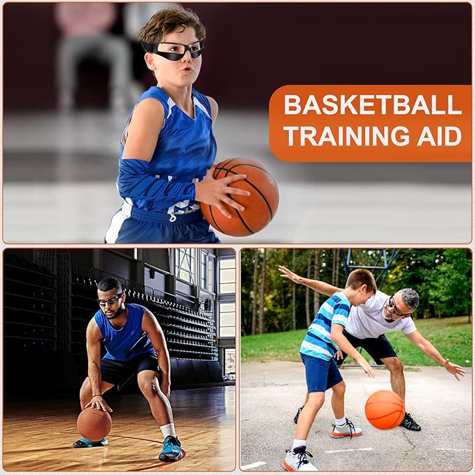7 Pack of Basketball Dribbling Goggles,Basketball training,Aid Training Equipment for Improving Court Vision,Adjustable Basketball Sports Training Glasses,Improves ball handling