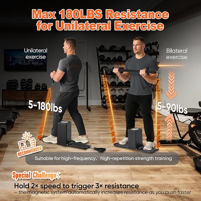 SR3 Pro Smart Home Gym Equipment,Portable Cable Machine for Home Workout ,Max 180lbs Resistance All-in-One Full Body Strength Trainer with Ambient Light