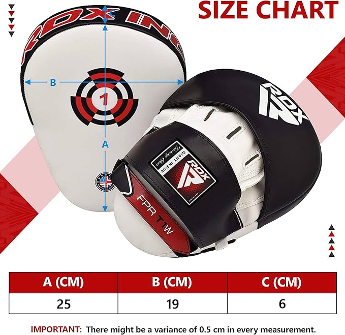 RDX Boxing Pads Focus Mitts, Maya Hide Leather Curved Hook and Jab Target Hand Pads, Great for MMA, Kickboxing, Martial Arts, Muay Thai, Karate Training, Padded Punching, Coaching Strike Shield