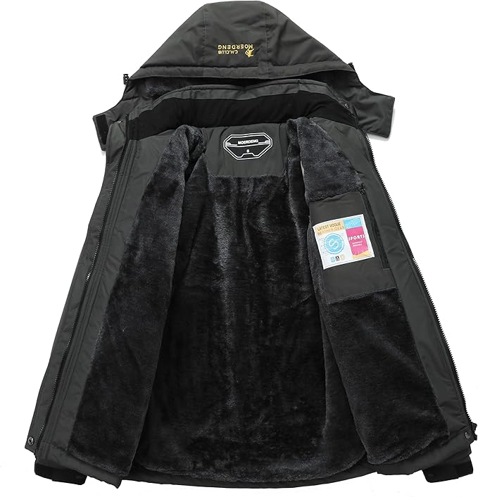 MOERDENG Women's Waterproof Ski Jacket Warm Winter Snow Coat Mountain Windbreaker Hooded Raincoat Jacket