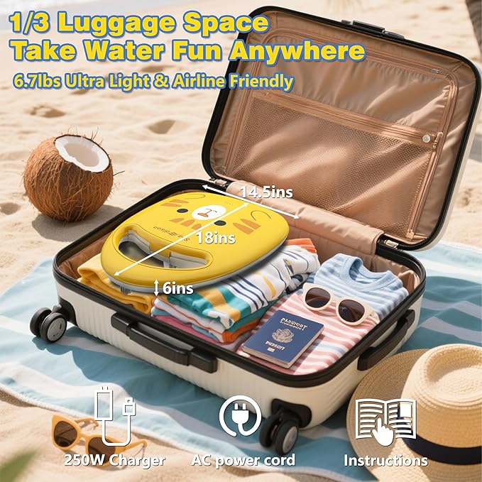 Electronic Swim Kickboard, Underwater Scooter Surfboard Underwater Scooter Portable Swimming Kickboard with Safety Lock for Kids Adults Water Sports