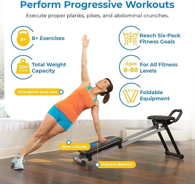 Total Gym Fitness Station, Dynamic Plank Core and Ab Trainer Blast Machine with DVD