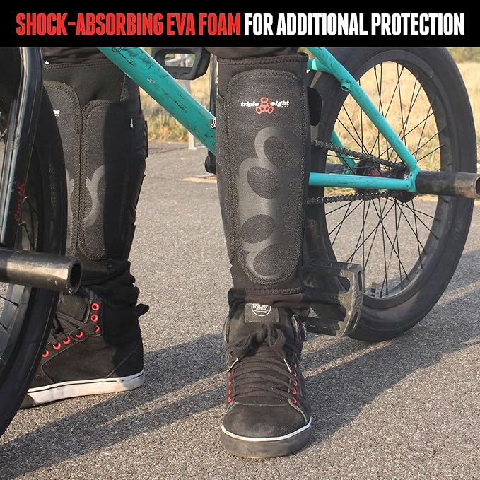 Triple Eight Exoskin Shin and Whip Guard Pads – Protective Shin Guards for BMX and Mountain Biking