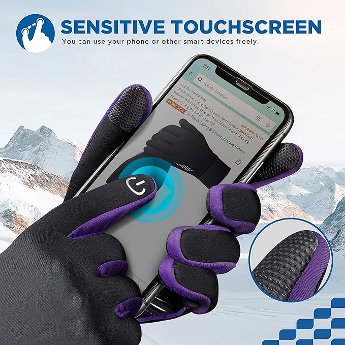 SIMARI Winter Gloves Women Men Ski Snow Gloves Liner Thermal Warm Touch Screen, Suit for Running, Cycling, Biking, Hiking, Driving, Walking, Typing, Freezer Work, Sports, Soccer, Shooting, Gaming 102