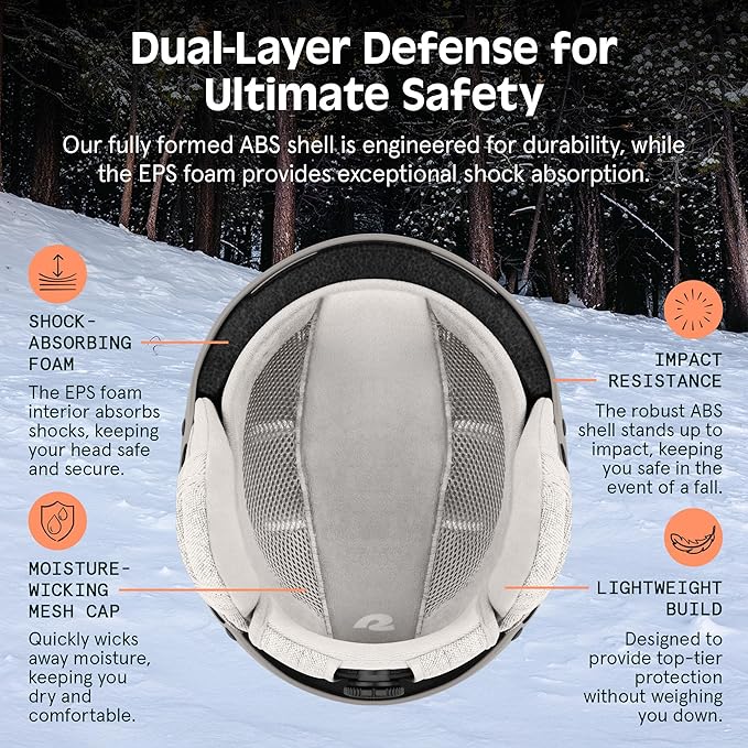 Retrospec Comstock Ski Helmet - Snowboard Helmet for Adults & Youth - Adjustable Fit Snow Helmet with Protective Shell and Breathable Vents for Men, Women, Boys & Girls