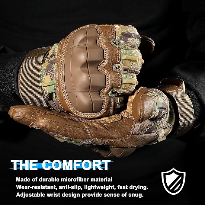 WTACTFUL Rubber Guard Tactical Gloves for Men Touchscreen Airsoft Motorcycle Hunting Outdoor