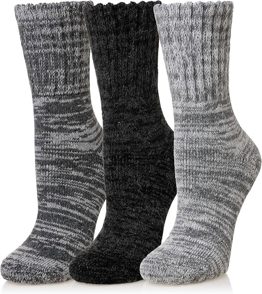 Merino Wool Boot Socks Thermal Winter Ski Thick Warm Hiking Socks for Women Men 3 Pairs