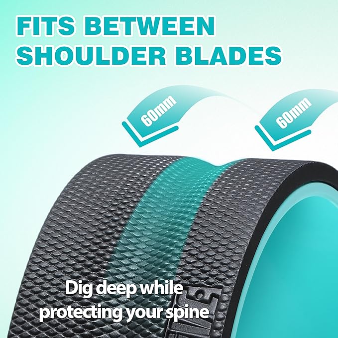 3 Pack Back Roller- Yoga Wheel for Back Pain Reliefn & Stretching, Back Wheel for Deep Tissue Massage, Foam Roller for Physical Therapy & Exercise