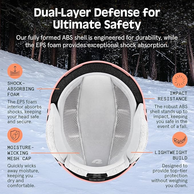 Retrospec Comstock Ski Helmet - Snowboard Helmet for Adults & Youth - Adjustable Fit Snow Helmet with Protective Shell and Breathable Vents for Men, Women, Boys & Girls