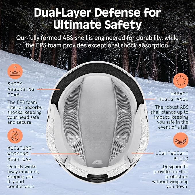 Retrospec Comstock Ski Helmet - Snowboard Helmet for Adults & Youth - Adjustable Fit Snow Helmet with Protective Shell and Breathable Vents for Men, Women, Boys & Girls