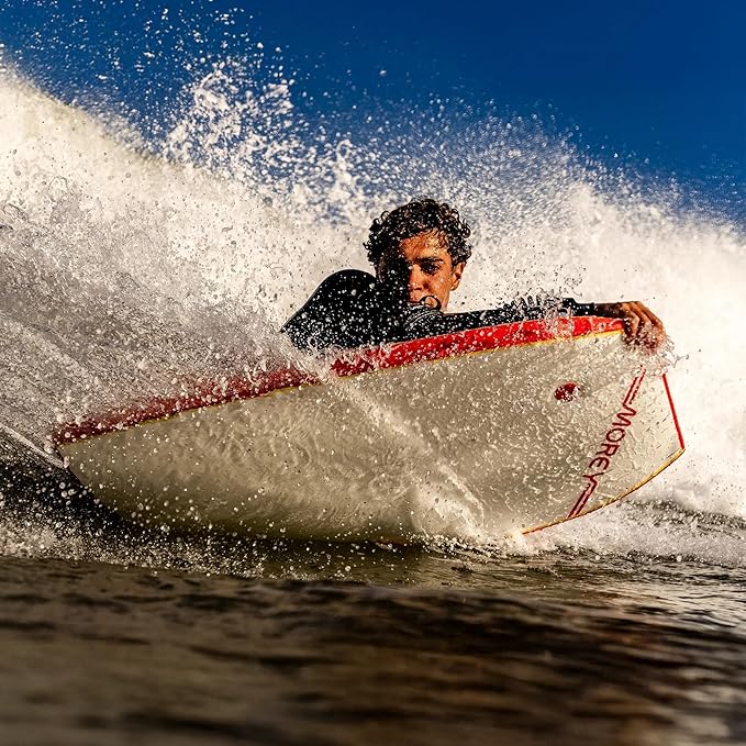 MOREY® Bodyboard Turbo 4 Classic. The Original Body Boards for Beach; Dual Stringer, PE Core, & HDPE for Slick Bottom (2025 Model)