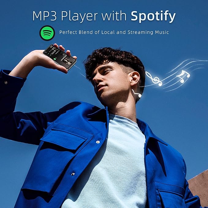 MP3 Player with Bluetooth and WiFi, Music Player with Camera Spotify Pandora,Amazon Music, 4" Touch Screen Android MP4 Player with Speaker 144GB MP4 & MP3 Player for Travel Sport