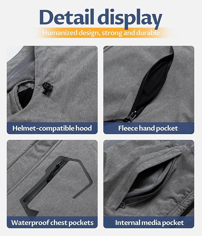 CREATMO US Men's Mountain Waterproof Ski Jacket - Windproof Snowboarding Warm Winter Coat Raincoat