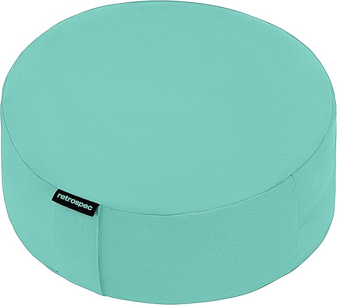 Retrospec Sedona Zafu Meditation Cushion Filled w/Buckwheat Hulls - Yoga Pillow for Meditation Practices - Machine Washable 100% Cotton Cover & Durable Carry Handle, Round