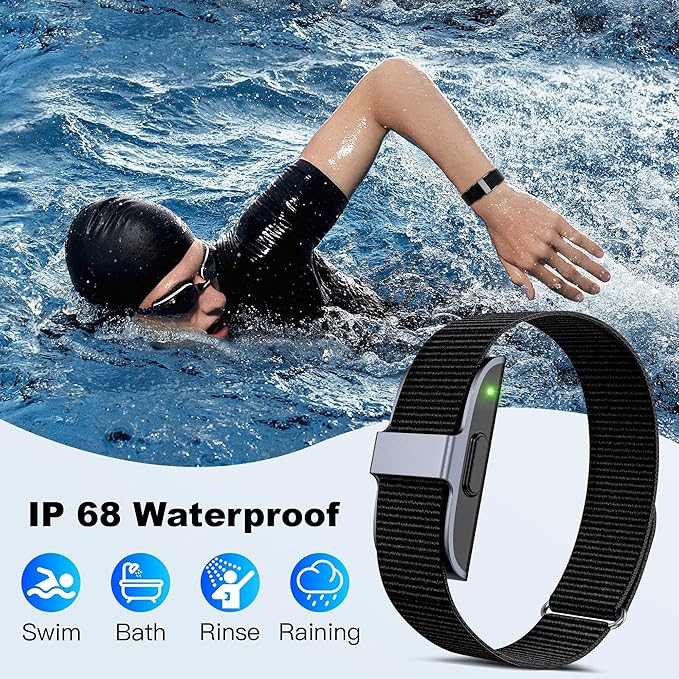 Sleep & Fitness Tracker Wristband for Women Men | 24/7 Heart Rate, Blood Oxygen & Stress Monitor | Step & Calorie Counter | IP68 Waterproof Activity Tracker, No Subscription Fee (Black)
