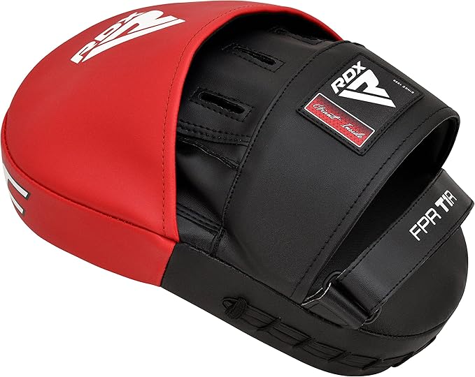 RDX Boxing Pads Focus Mitts, Maya Hide Leather Curved Hook and Jab Target Hand Pads, Great for MMA, Kickboxing, Martial Arts, Muay Thai, Karate Training, Padded Punching, Coaching Strike Shield